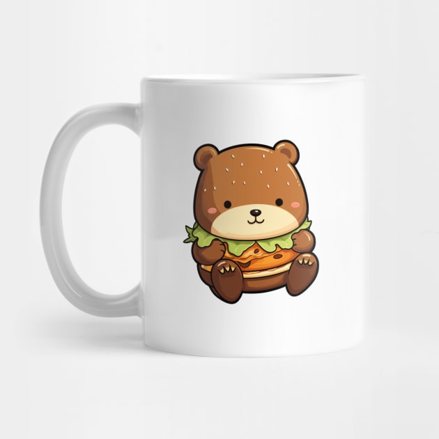 Cute Burger Bear by Retroprints